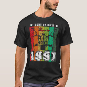 Best Of 90's Born In 1991 Classic Motorcycle Birth T-Shirt