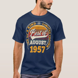 Best Of August 1957 65th Birthday Gift For 65 Year T-Shirt