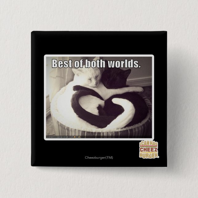Best of both worlds. 15 cm square badge (Front)
