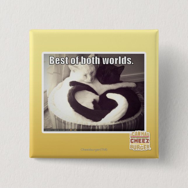 Best of both worlds. 15 cm square badge (Front)