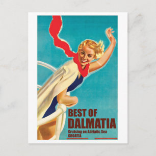 Best of Dalmatia, Croatia, Girl on a Cruiser Yacht Postcard