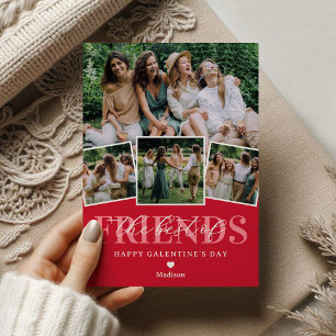 Best of Friends 4 Photo Galentines Day Holiday Card
