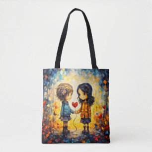 Best Of Friends Illustration Tote Bag