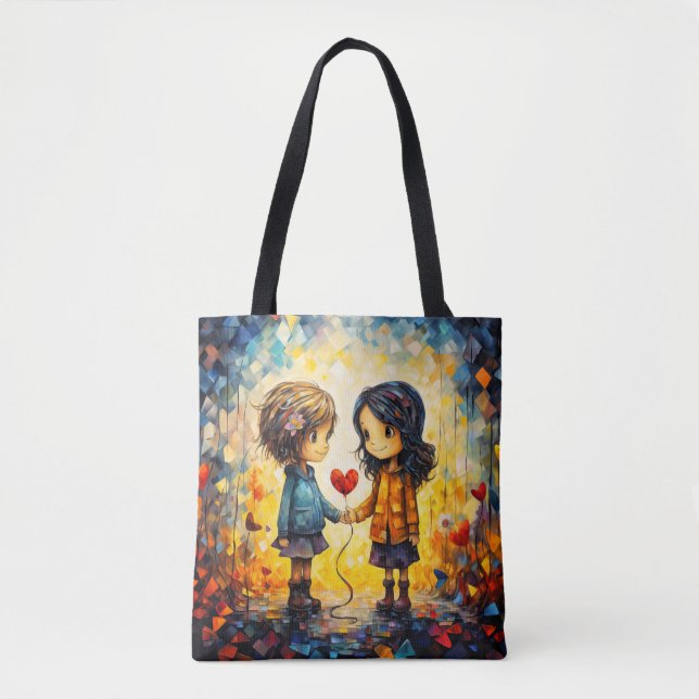 Best Of Friends Illustration Tote Bag (Front)