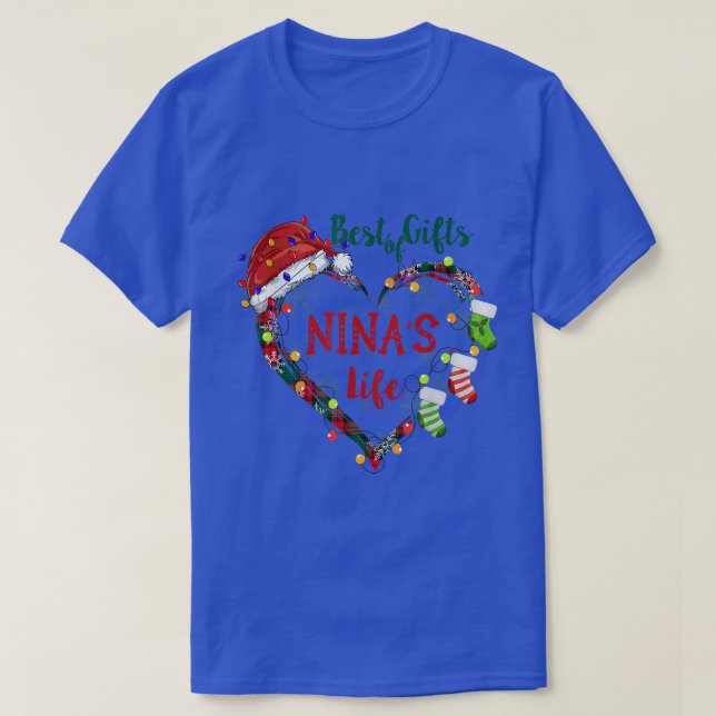 Best of Gifts in Nina 's Life Heart Christmas ligh T-Shirt (Design Front)