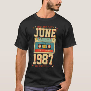 Best Of June 1987 35 Years Old Cassette Tape 35th  T-Shirt