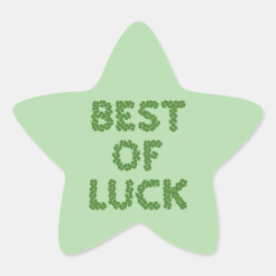 Best of Luck Clovers Greeting Star Sticker