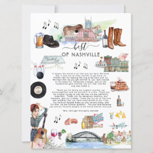 Best of Nashville   Wedding Welcome Letter  Invitation