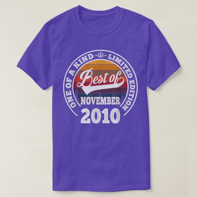 Best Of November 2010 12th Birthday Gift For 12 Ye T-Shirt (Design Front)
