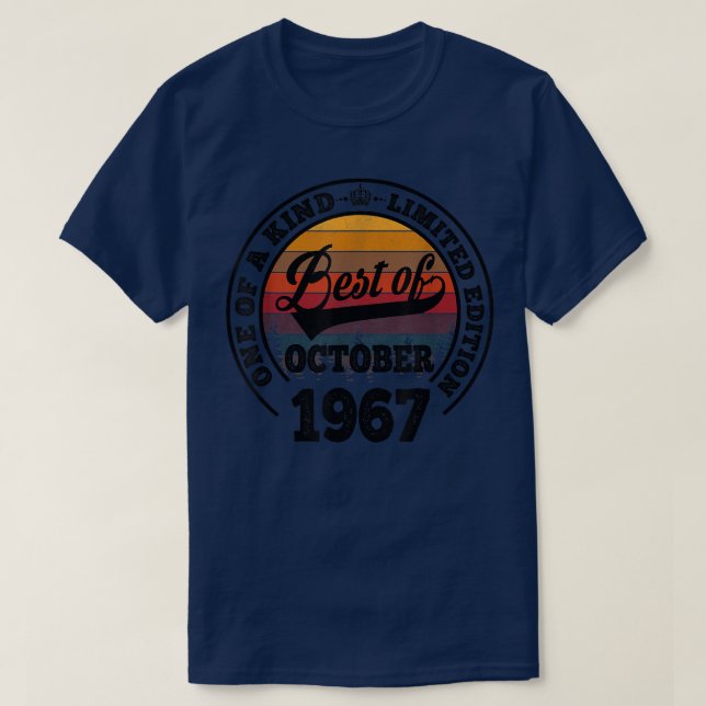 Best Of October 1967 55th Birthday Gift For 55 Yea T-Shirt (Design Front)