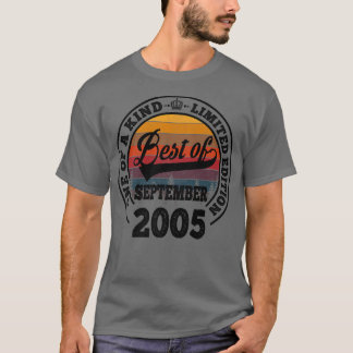 Best Of September 2005 17th Birthday Gift For 17 Y T-Shirt