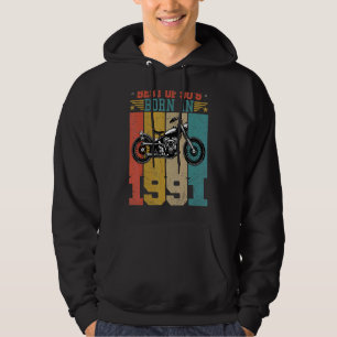 Best Of The 90's Born In 1991 Vintage Motorcycle B Hoodie