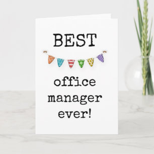 Best Office Manager Ever, Cute Simple Card