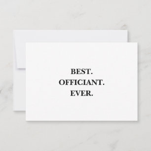 Best Officiant Ever Thank You Card - Letterpress -