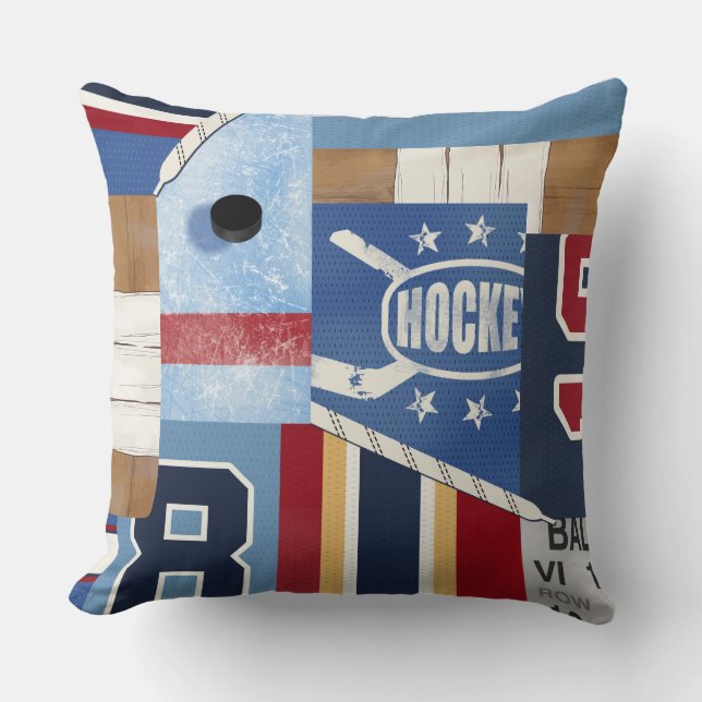 Best Old Time Ice Hockey Shirt Themed Cushion (Front)