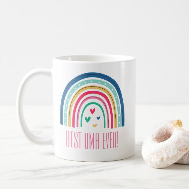 Best Oma Ever Rainbow Coffee Mug (With Donut)