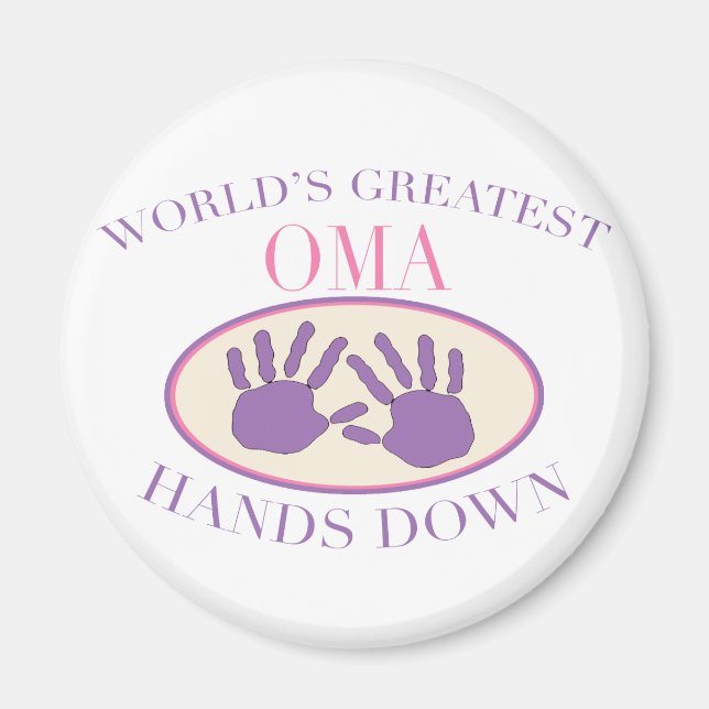 Best Oma Hands Down T-shirt Magnet (Front)