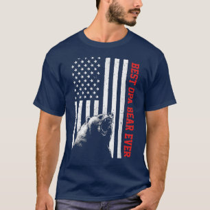 Best Opa Bear Ever USA American Flag Father's Day T-Shirt