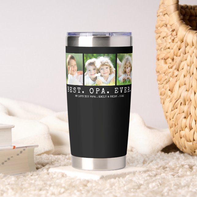 BEST OPA EVER 3 Photos Personalized Insulated Tumbler (Living Room (Rotated))