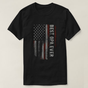Best Opa Ever American Flag Vintage grandpa Gift T-Shirt