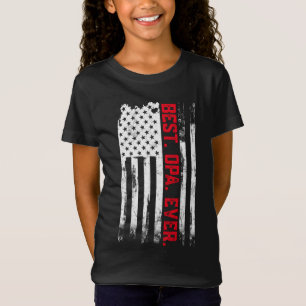 Best Opa Ever American USA flag Father s Day gift  T-Shirt