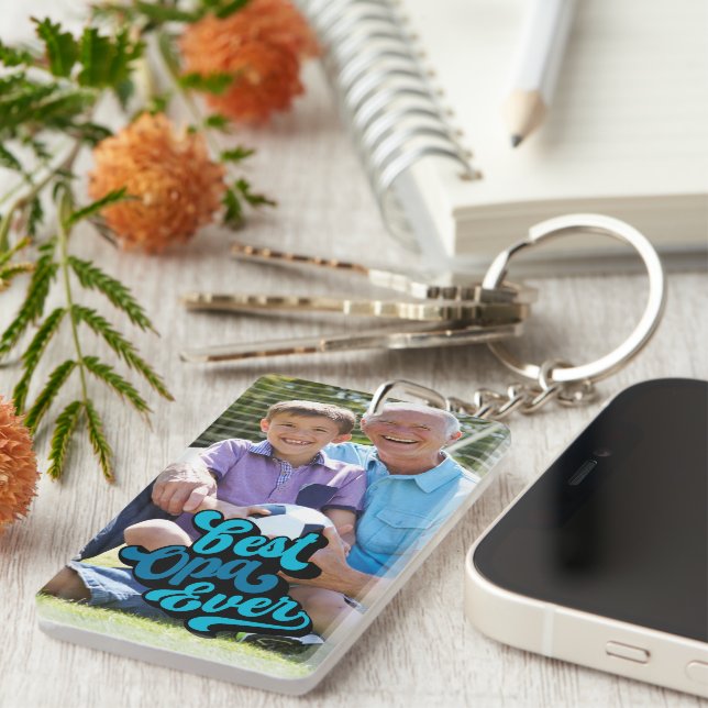 Best Opa Ever | Grandpa Photo Key Ring (Front Right)