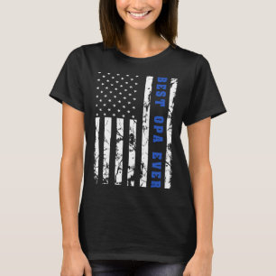 Best Opa Ever US Vintage Flag Patriotic Grandfathe T-Shirt