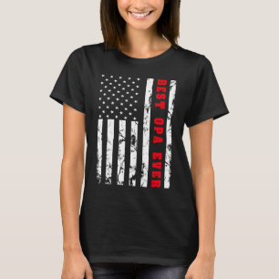 Best Opa Ever US Vintage Flag Patriotic Grandfathe T-Shirt