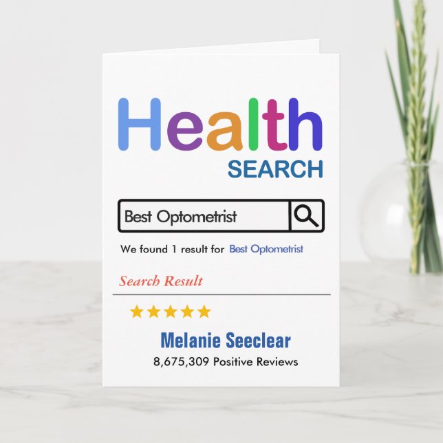 Best Optometrist Funny Gift  Thank You Card (Front)