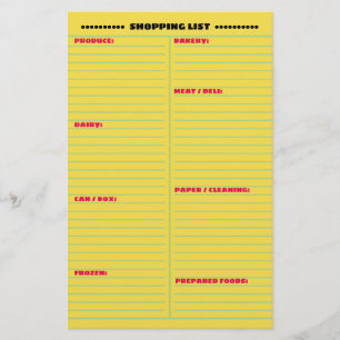 Best Organised 2-Sided Shopping List Flyer