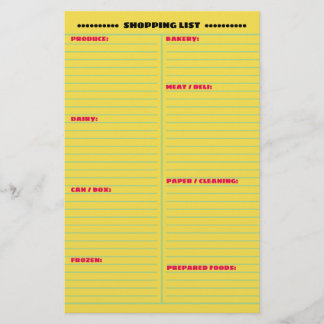 Best Organised 2-Sided Shopping List Flyer