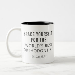 Best Orthodontist Personalised Coworker Birthday Two-Tone Coffee Mug