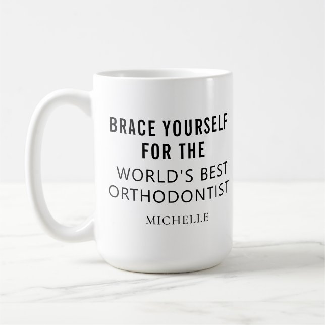Best Orthodontist Personalised Professional Name Coffee Mug (Left)