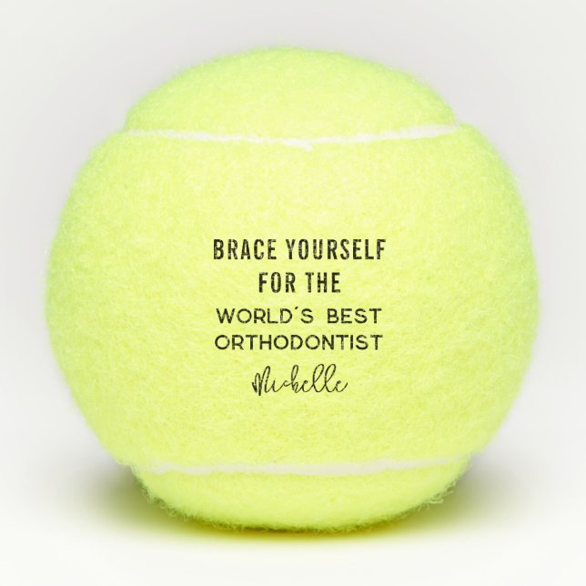 Best Orthodontist Personalised Professional Name Tennis Balls (Front)