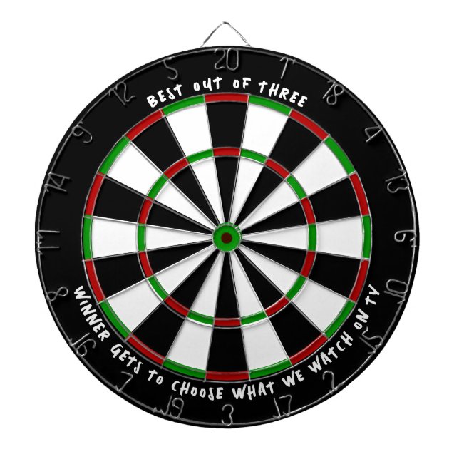 "BEST OUT OF THREE" Custom Darts Game Winner Prize Dartboard (Front)