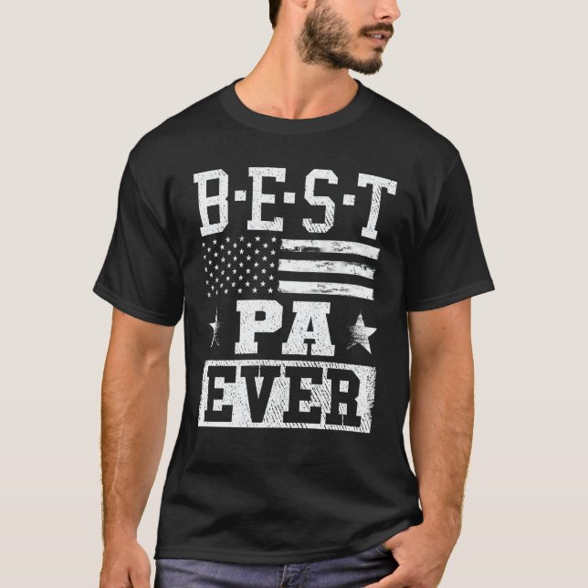 Best Pa Ever Us Flag Grandpa Fathers Day Gift T-Shirt (Front)
