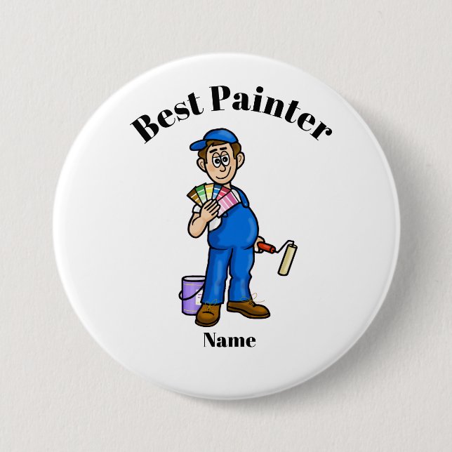 Best Painter Button Male Painter with Colour Cards (Front)