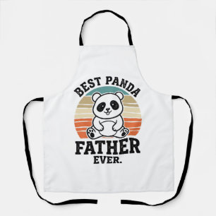 Best Panda Father Ever Vintage Panda Shirt Design_ Apron