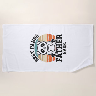 Best Panda Father Ever Vintage Panda Shirt Design_ Beach Towel