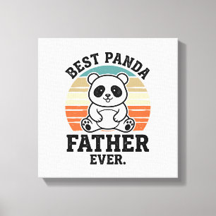 Best Panda Father Ever Vintage Panda Shirt Design_ Canvas Print