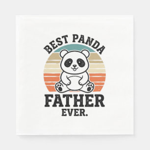 Best Panda Father Ever Vintage Panda Shirt Design_ Napkin