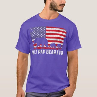 Best Pap Bear Ever USA American Flag Father's Day  T-Shirt