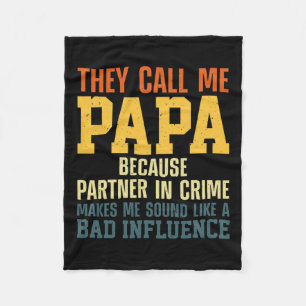 Best Papa Art For Grandpa From Grandkids Father's Fleece Blanket