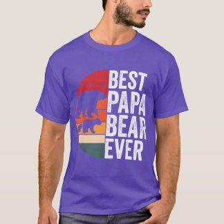 Best Papa Bear Ever Father Vintage Quote funny T-Shirt