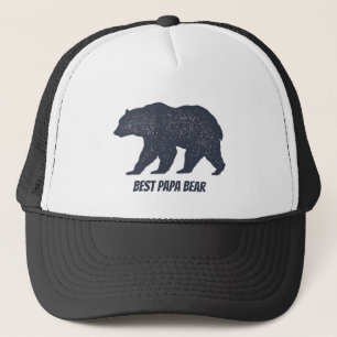 Best Papa Bear Quote with Bear Silhouette  Trucker Hat