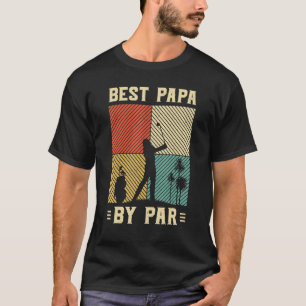 Best Papa By Far Men Golf Retro Sunset Decor Dad P T-Shirt