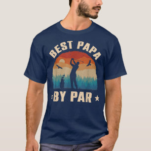 Best Papa By Far Men Golf Sunset Retro Decor Dad P T-Shirt