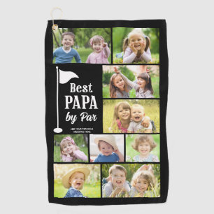BEST PAPA BY PAR 9 Photo Collage Golf Towel