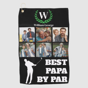 Best Papa By Par Custom 6 Photo for Dad or Grandpa Golf Towel