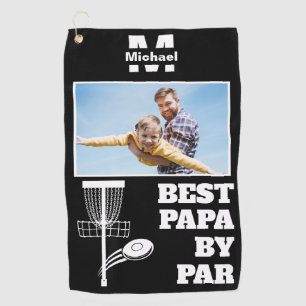 best papa by par disc golf frisbee Custom Photo Towel